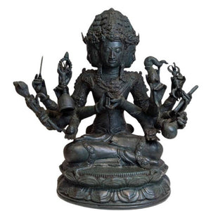 Vierkoppige veertienarmige Brahma Indonesisch bronzen beeld lot 079