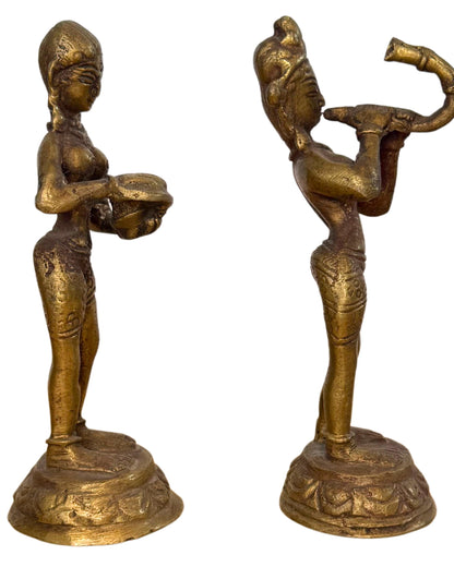 Hindoe rituele figuren brons paar met vergulde afwerking