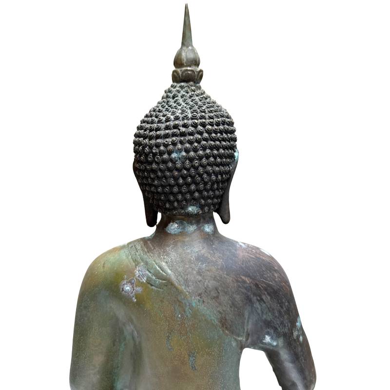 Historisch Chinees boeddhabeeld in bronzen uitvoering