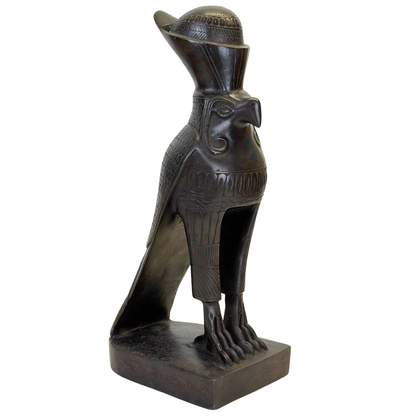 Horus beeld van de Egyptische valkengod met dubbele kroon