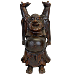 Houten Budai Lachende Boeddha – Chinese Diaspora / Zuidoost-Azië