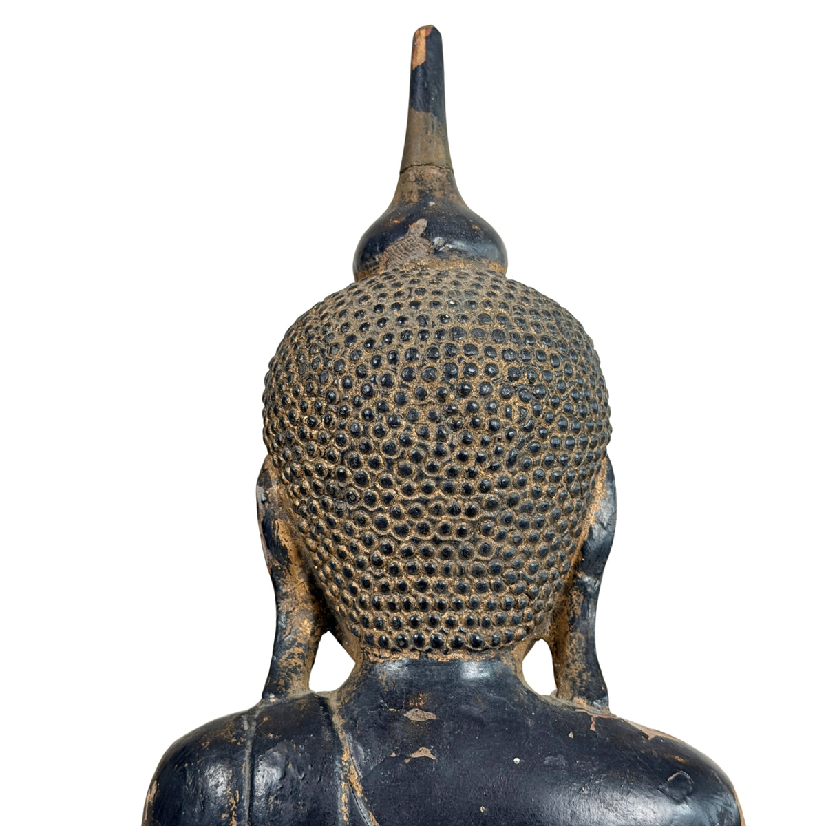 Achterhoofd met slakkenkrullen en vlam, detail