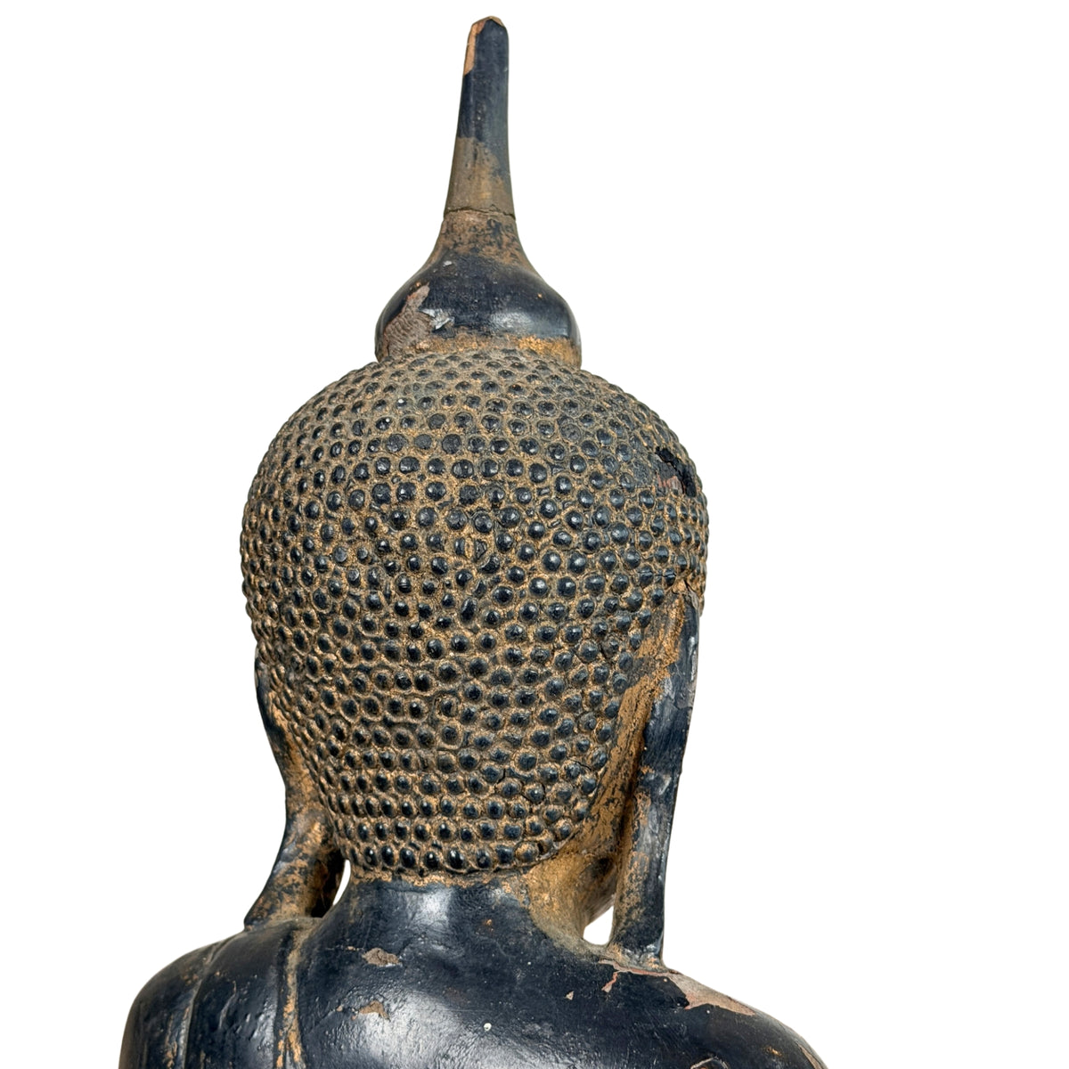 Achterzijde van het hoofd met slakkenkrullen, detail