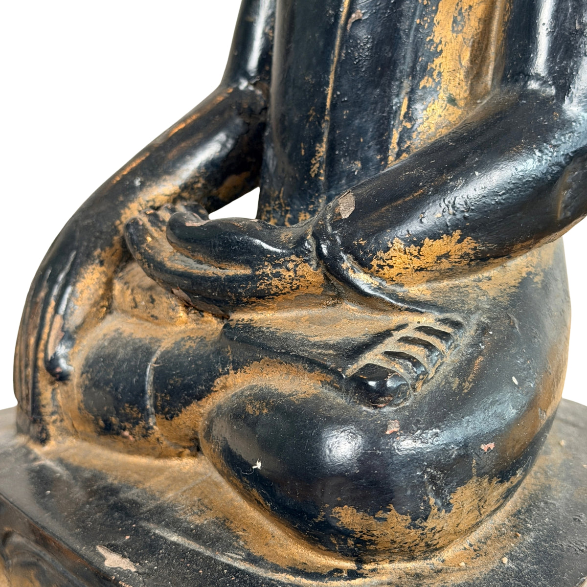 Linkerhand in de schoot en de voet, detail