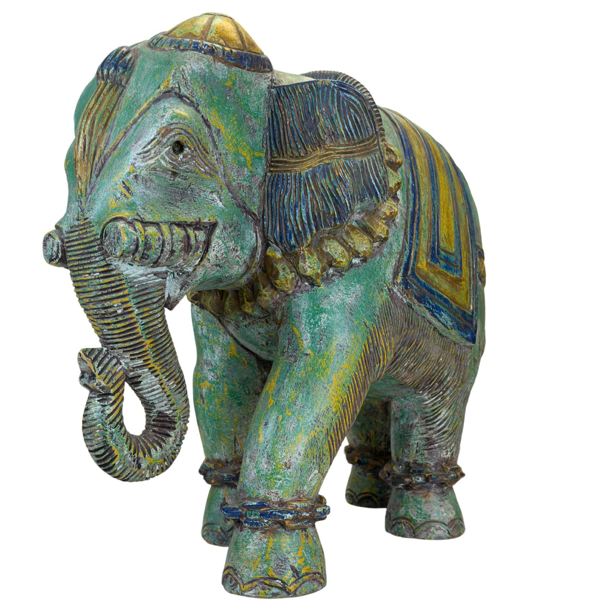 Handgesneden Rajasthan olifant als exclusieve interieurdecoratie
