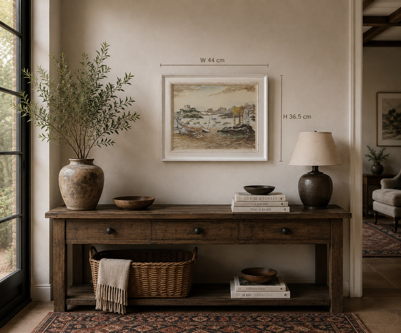 36.5x44 cm Antiek Aquarel Ploumanac'h R. Blossier | Exclusieve Muurkunst | ca. 1920