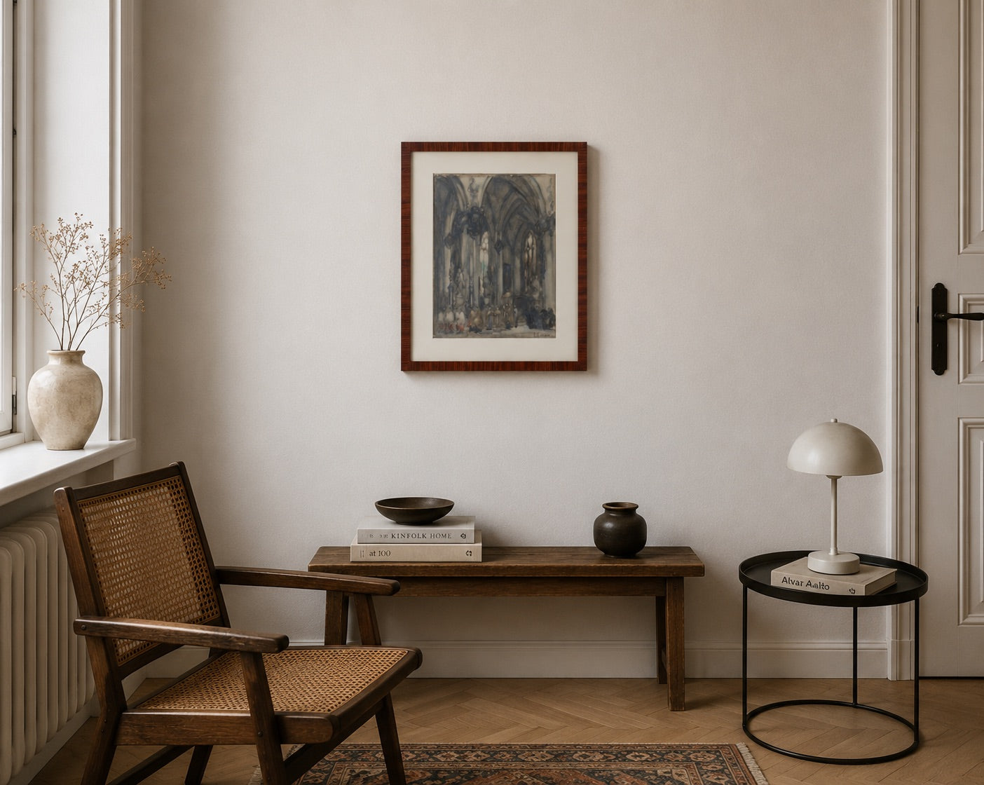54x43cm Antiek Kerkinterieur Louis-Charles Crespin 1930 | Exclusieve Muurkunst5