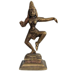 Antiek Brons Indiase Dansende Godin (Parvati) – Handgegoten – 14 cm