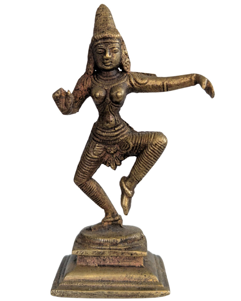 Antiek Brons Indiase Dansende Godin (Parvati) – Handgegoten – 14 cm