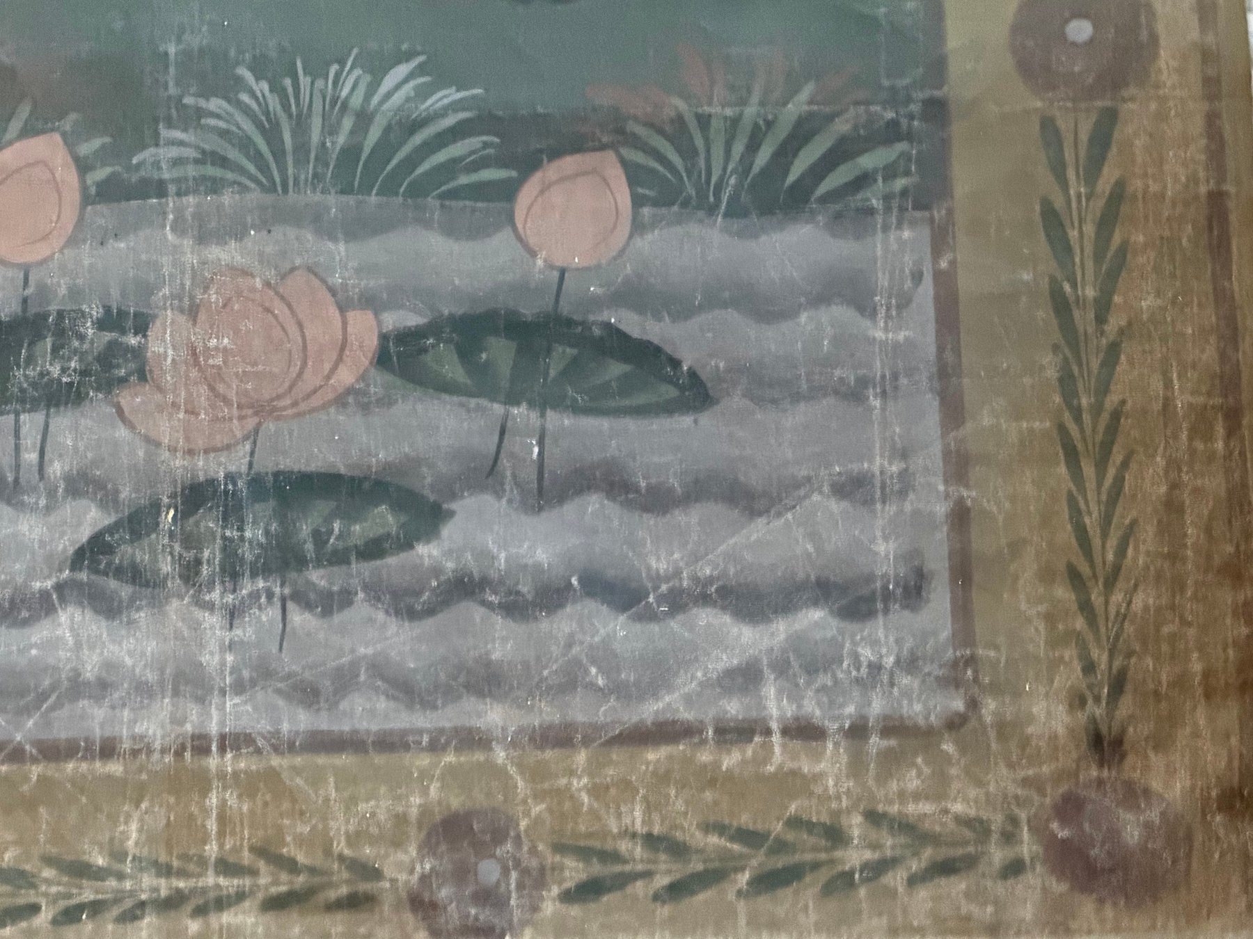 indische kunst doek schilderij met natuurlijke pigmenten