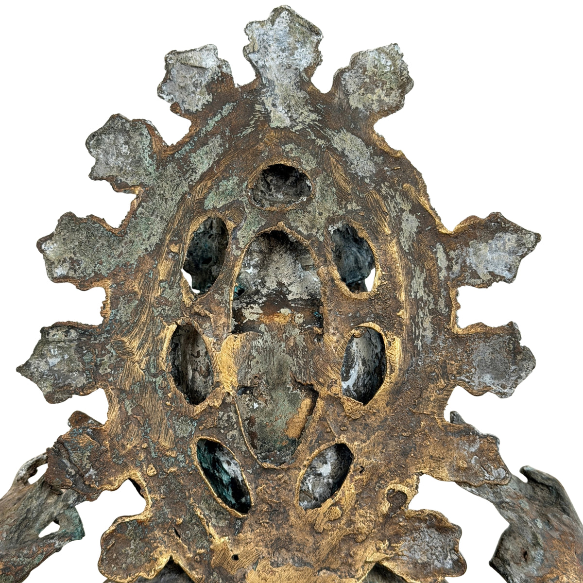 Opengewerkte blad-aureool van achteren, detail
