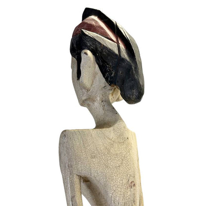 Investeringskwaliteit Indonesische antiquiteiten: paar 100 cm beelden.