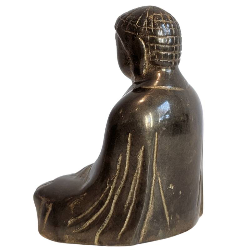 Japanse bronzen Boeddha als huisbeeld in dhyana mudra, Japan