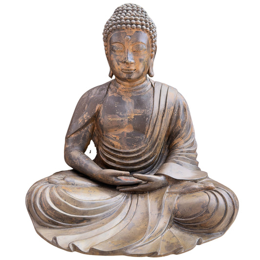Antieke Japanse bronzen Boeddha ca. 1900 met oorspronkelijke vergulding