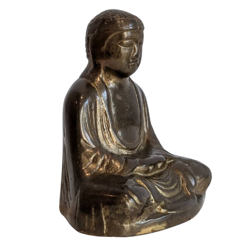 Japanse bronzen Boeddha in meditatiehouding dhyana mudra, brons, Japan