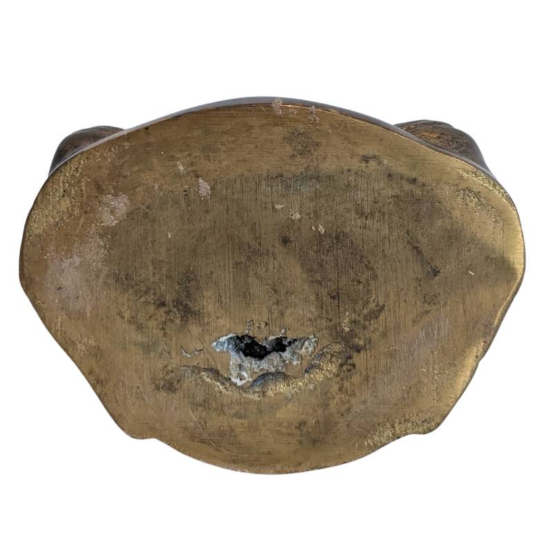 Japanse bronzen Boeddha met serene uitdrukking in dhyana mudra, Japan