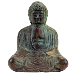 Japanse zittende bronzen Boeddha – begin 20e eeuw – 12,5 cm