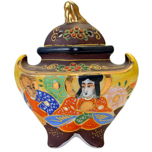 Vintage Japanse Satsuma-stijl Porseleinen Koro met Dai Nippon Merk – Midden 20e Eeuw
