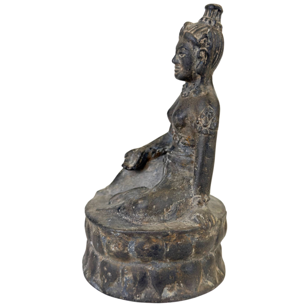 lotus basis bronzen beeld khmer stijl boeddhistische kunst