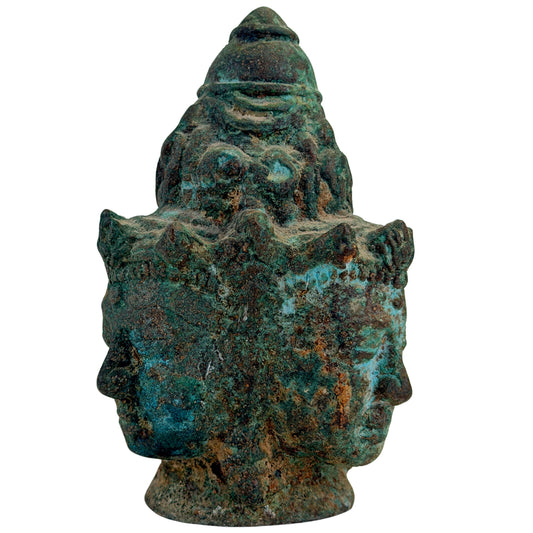 Khmer-stijl Trimurti tempelfragment met drie gezichten