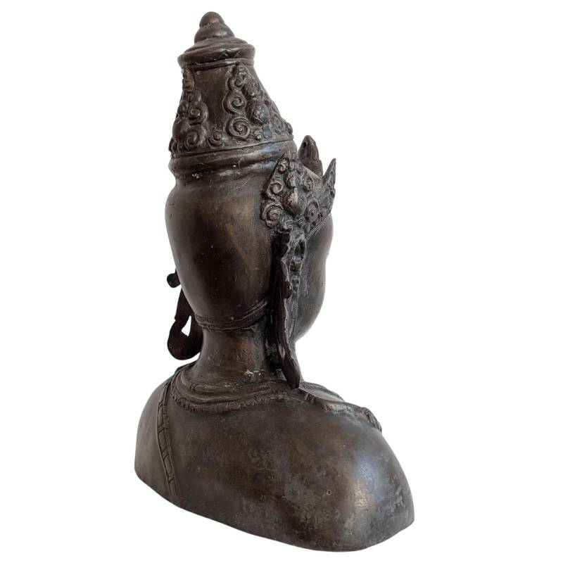 Vaishnava Vishnu borstbeeld in brons uit het Khmer-gebied