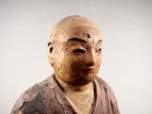 Houten beeld van de Japanse monnik Kobo Daishi
