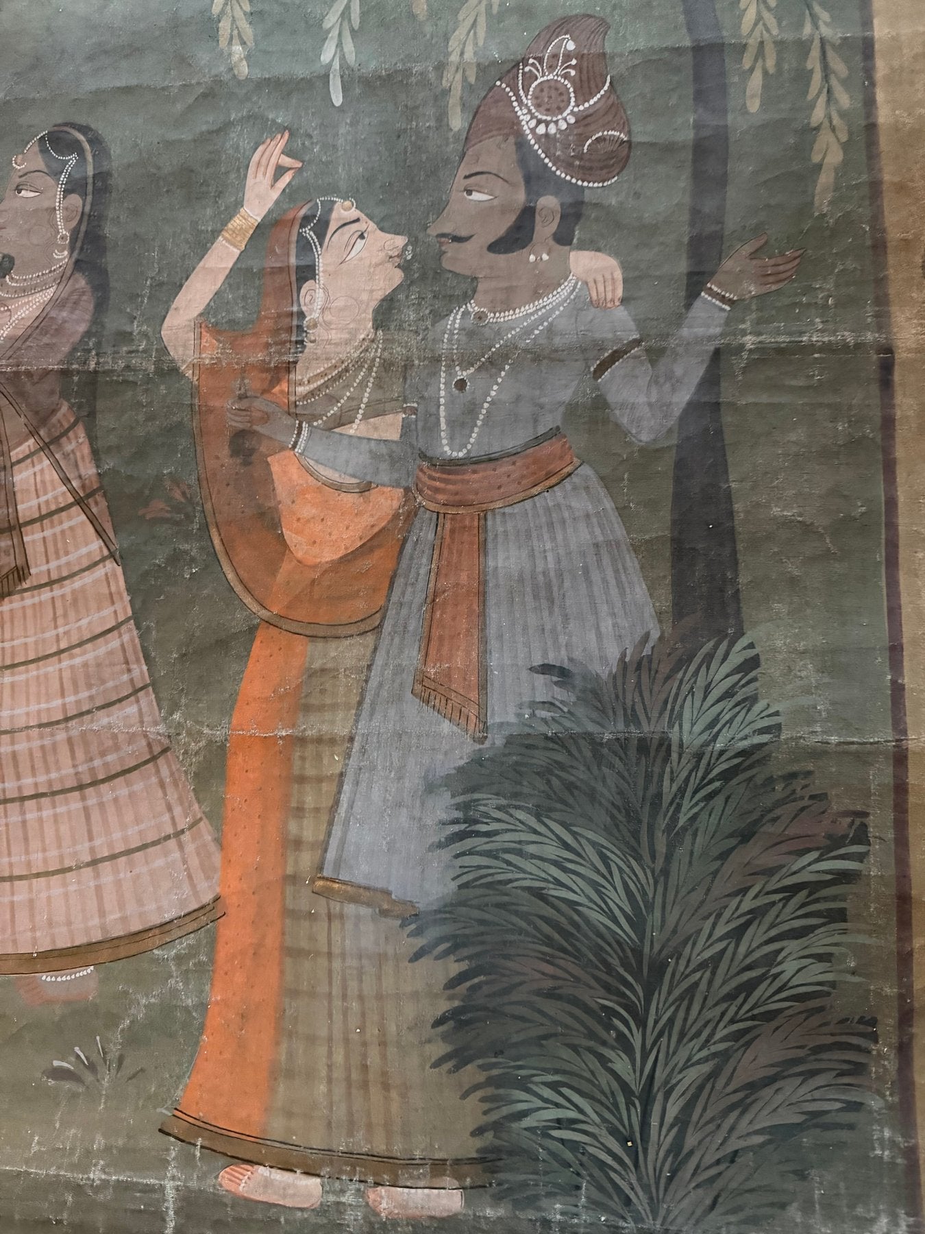 krishna en gopis rituele scene pichwai schilderij