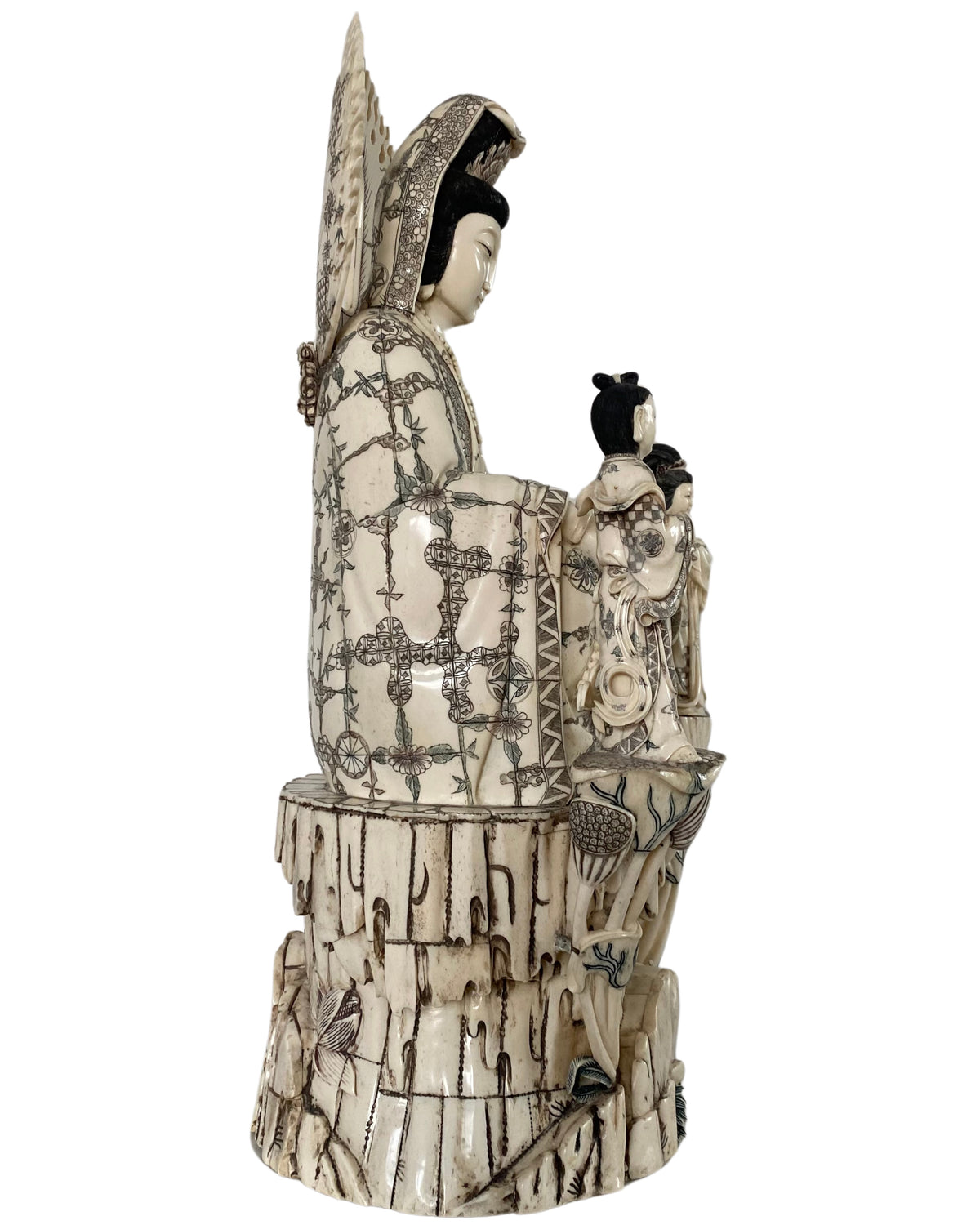 Groot antiek Kwan Yin beeld uit 19e-eeuws China