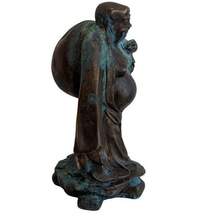 Chinees Budai beeld in brons met ronde buik