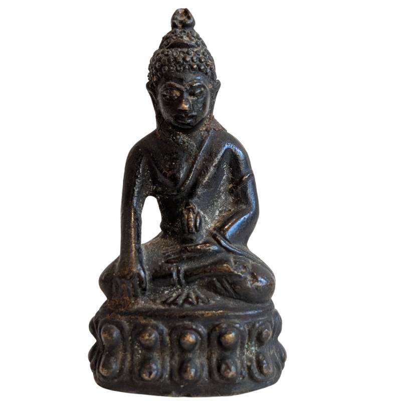 Mahayana reisbeeld met kalasha in brons