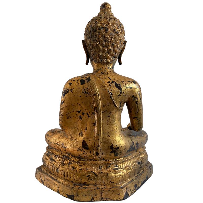 Birmaans Mandalay boeddhabeeld in brons met originele rituele afsluiting, Lot 159