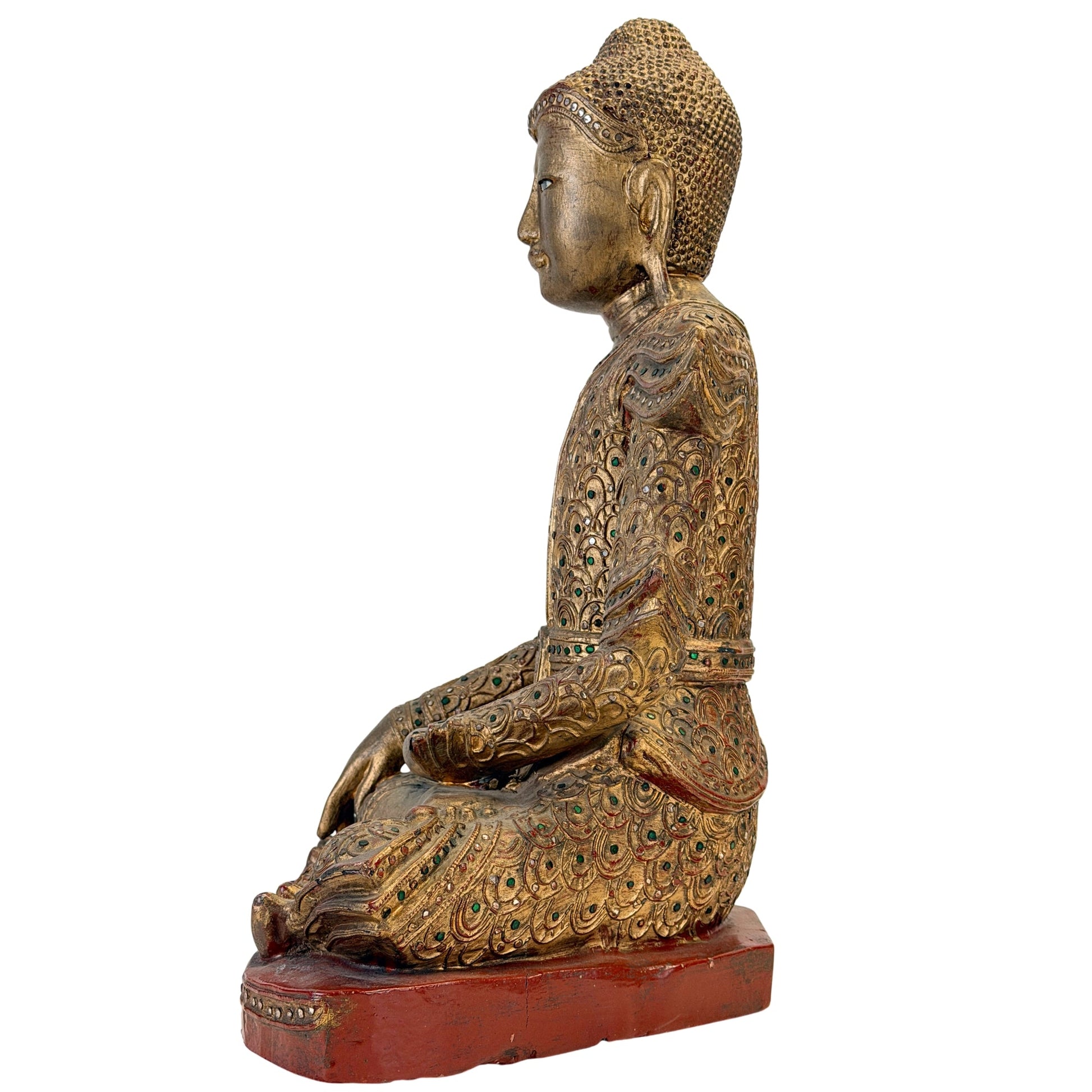 Linkerprofiel van de antieke Jambupati-Boeddha in Mandalay-stijl, SKU 738