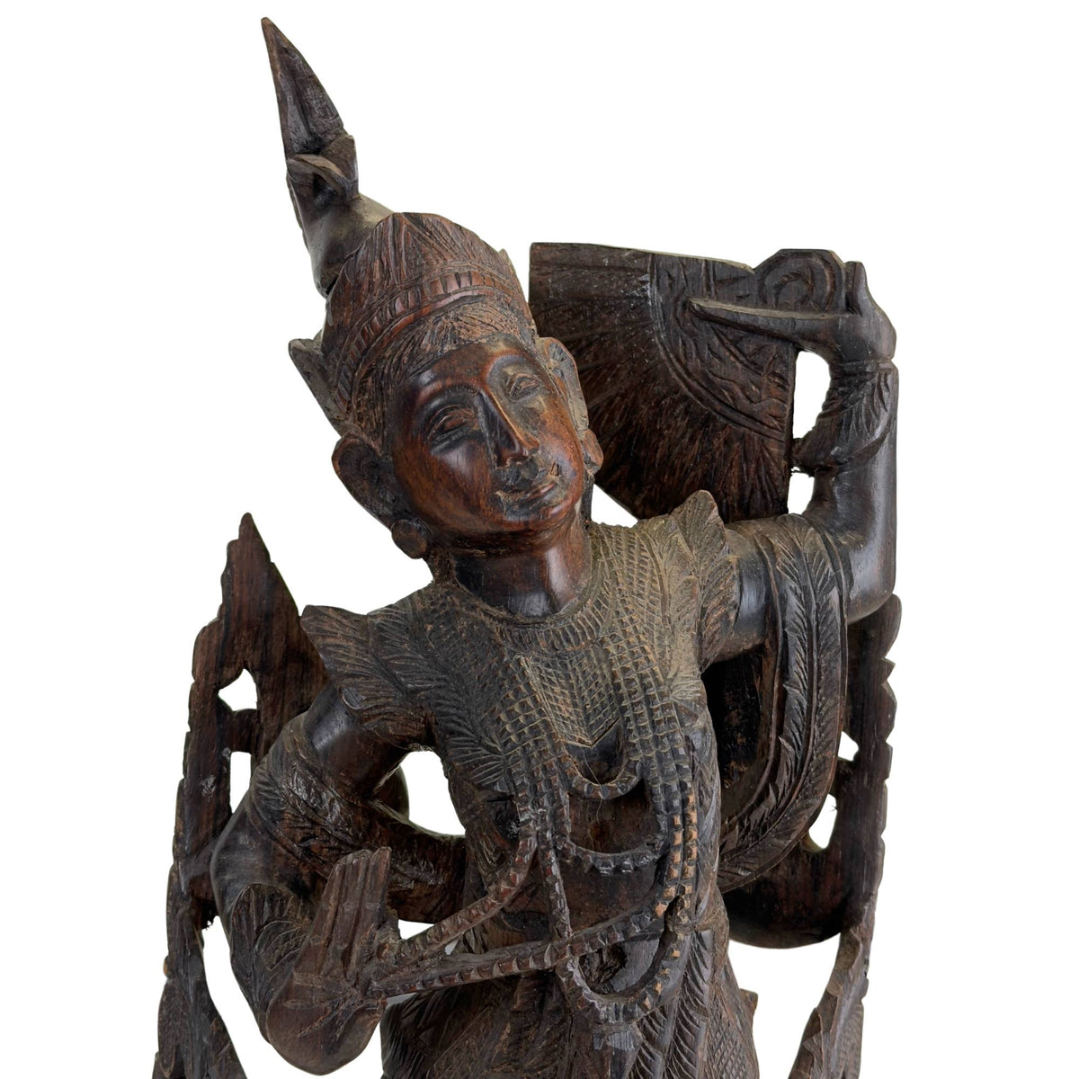 Handgesneden houten Kinnari in Mandalay-stijl