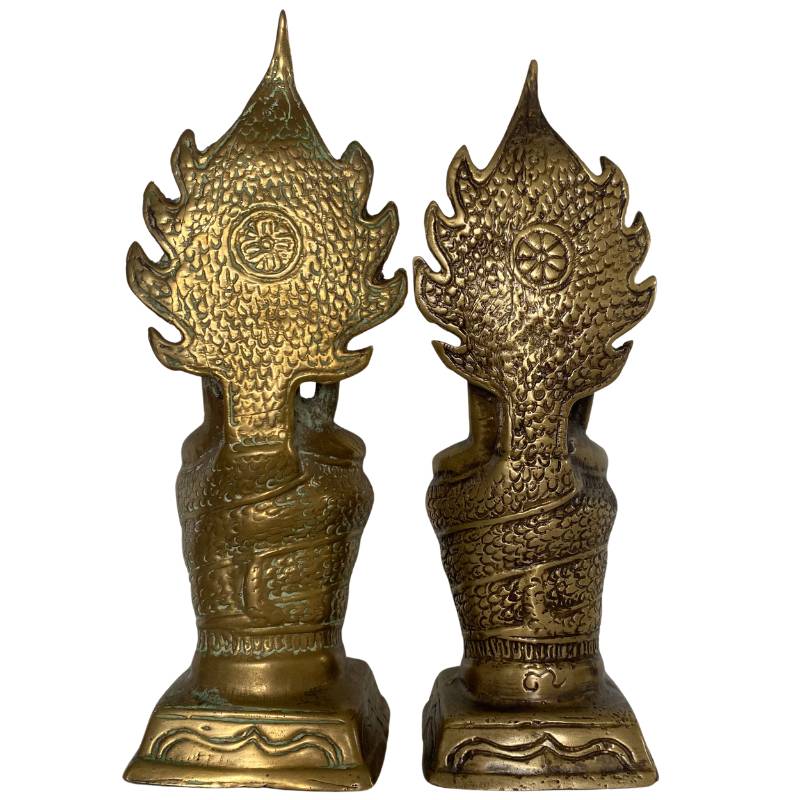 Meditatie boeddha naga messing Zuidoost-Azië