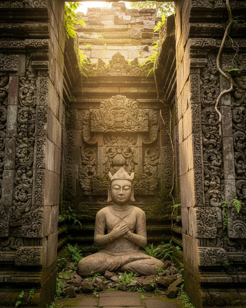 Monumentale Stenen Devi Tempelfiguur, Indonesië (Java of Bali), 19e Eeuw