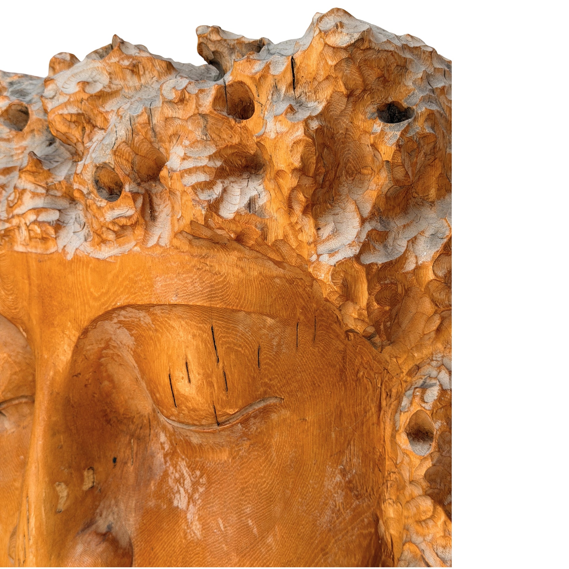 Monumentale houten wandsculptuur voor exclusief interieur