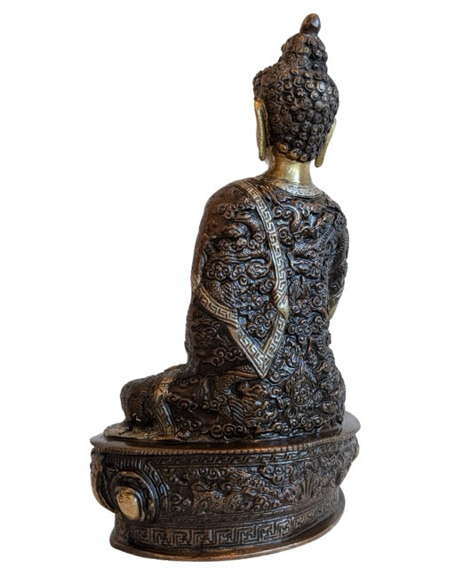 Nepalese Shakyamuni Boeddha in brons gemaakt voor huisaltaar gebruik