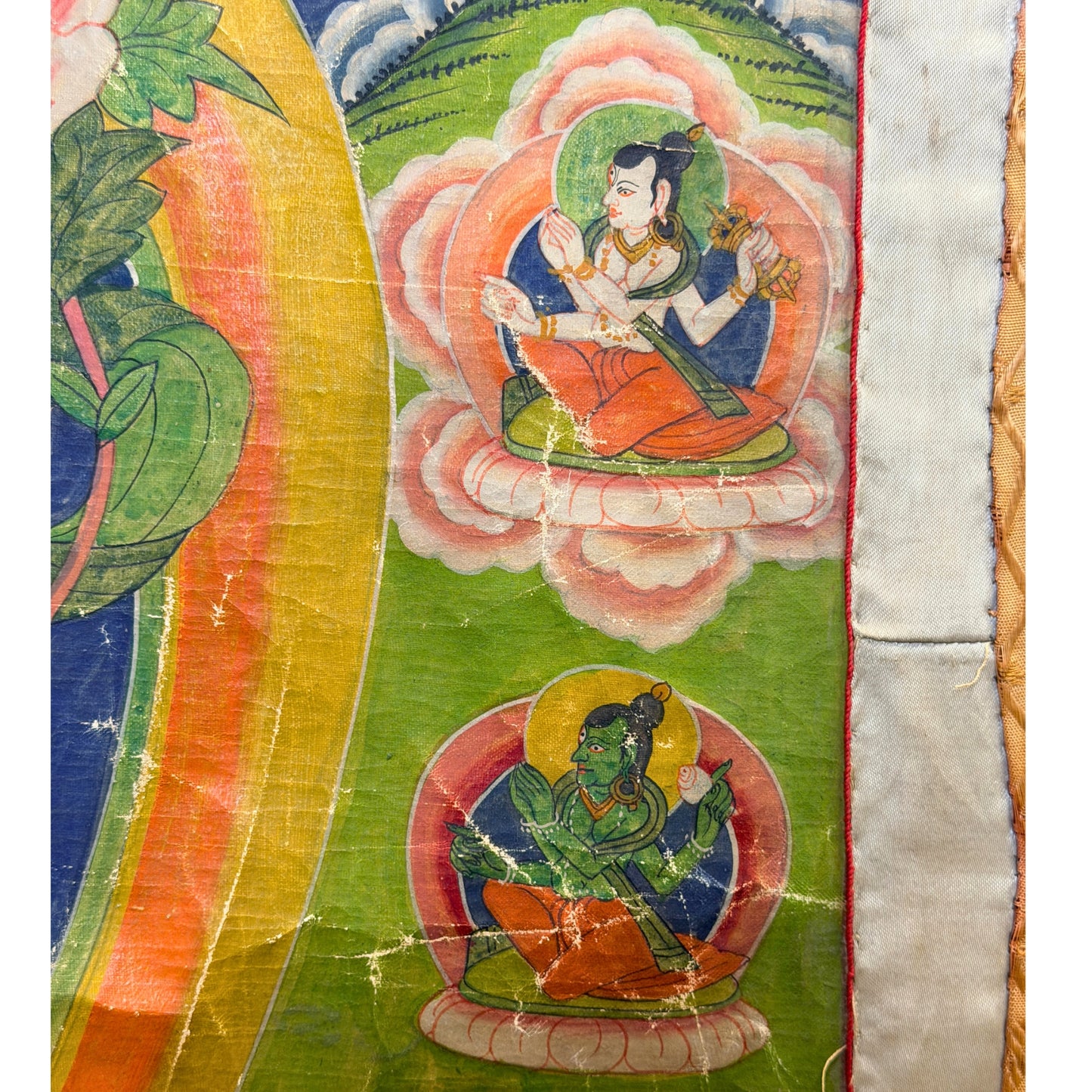 Newar kunst met Rode Tara en bloeiende lotus