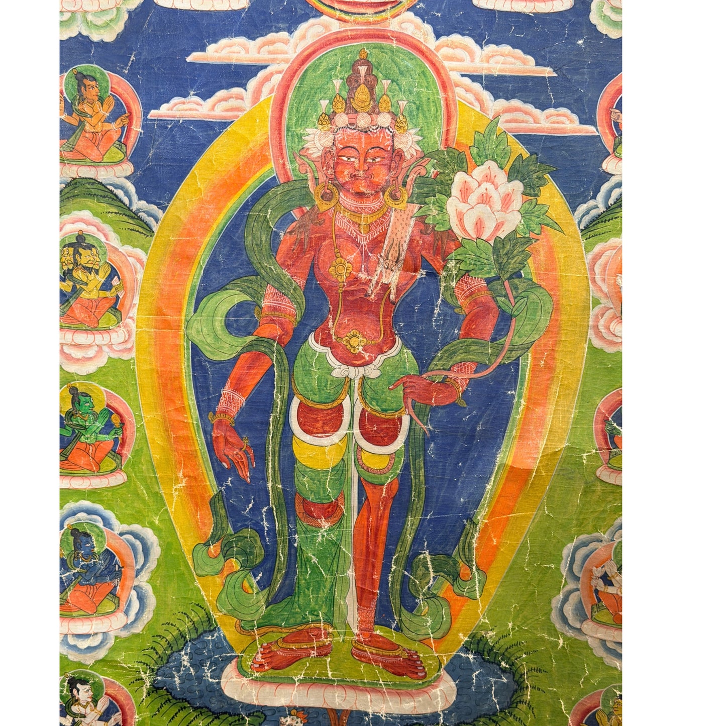 Antieke Newar paubha met Rode Tara uit Nepal