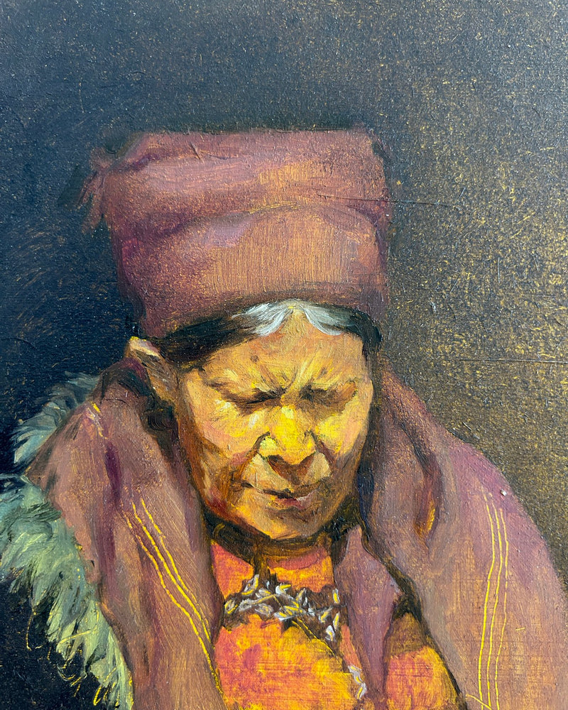 Origineel Olieverfportret "Portrait 001" – Li Feng (1977) – Realisme op Hout – 2026