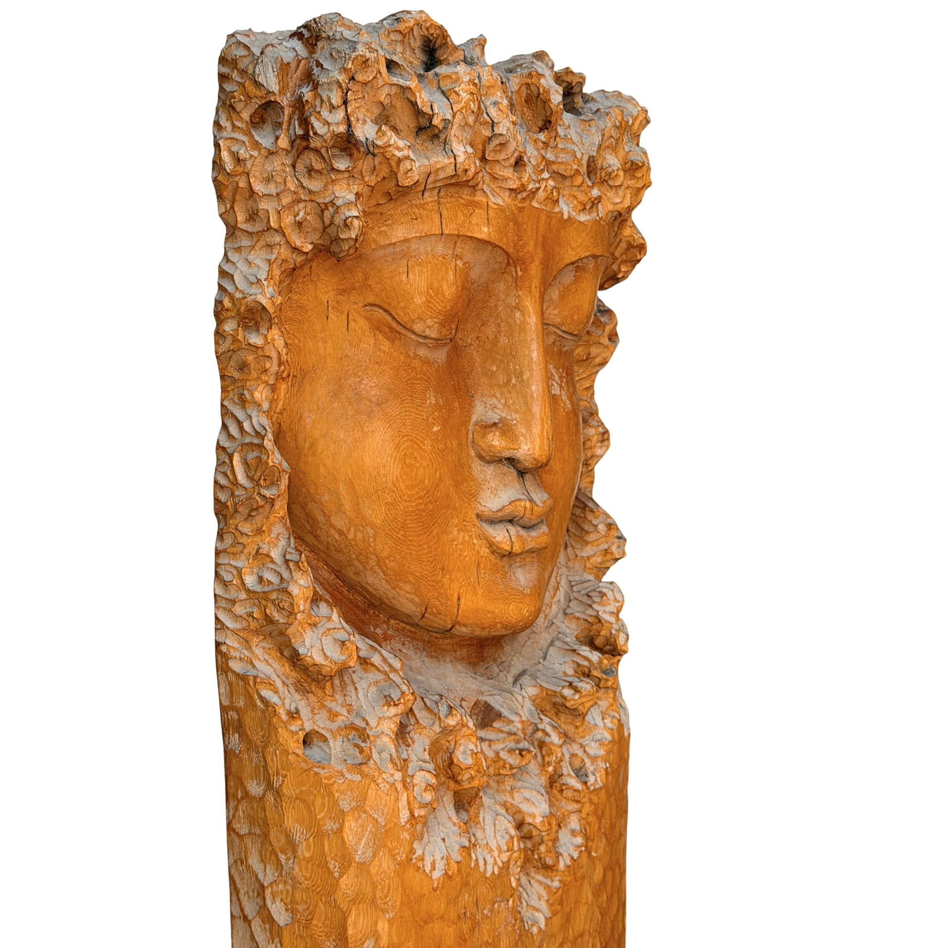 Organic Modern houten wandsculptuur met meditatieve uitstraling