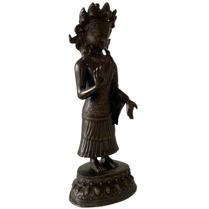 oud boeddhabeeld Dipankara bronzen uitvoering