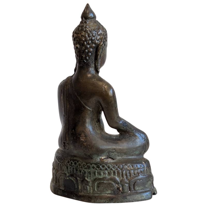 Oud boeddhistisch gebruiksbeeld in brons
