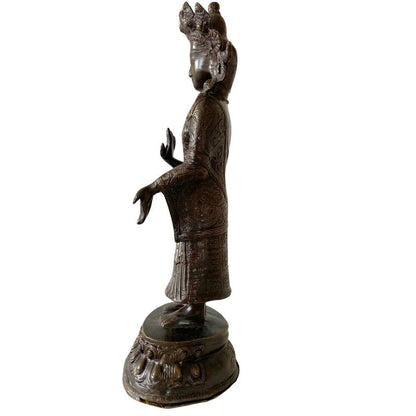 oud bronzen Dipankara boeddhabeeld