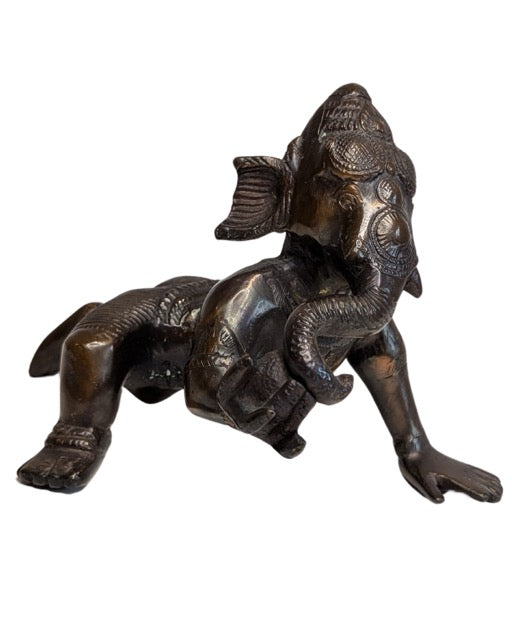 Oud Indiaas Ganesha beeld van zwaar brons