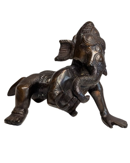 Oud Indiaas Ganesha beeld van zwaar brons