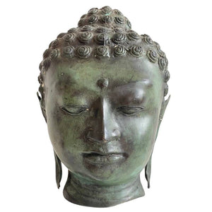 Boeddhahoofd van brons – serene meditatie – lot 156