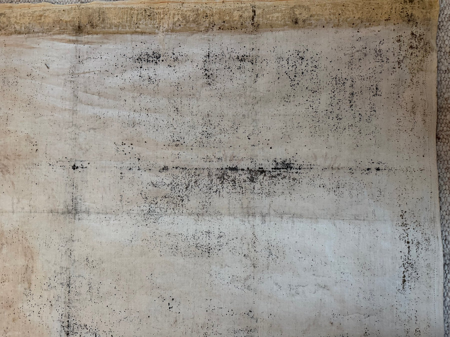 achterzijde oud doek schilderij india patina en ouderdom