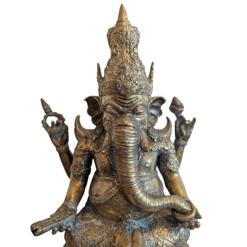 Oude Ganesha met Boeddha in de kroon uit Zuidoost-Azië