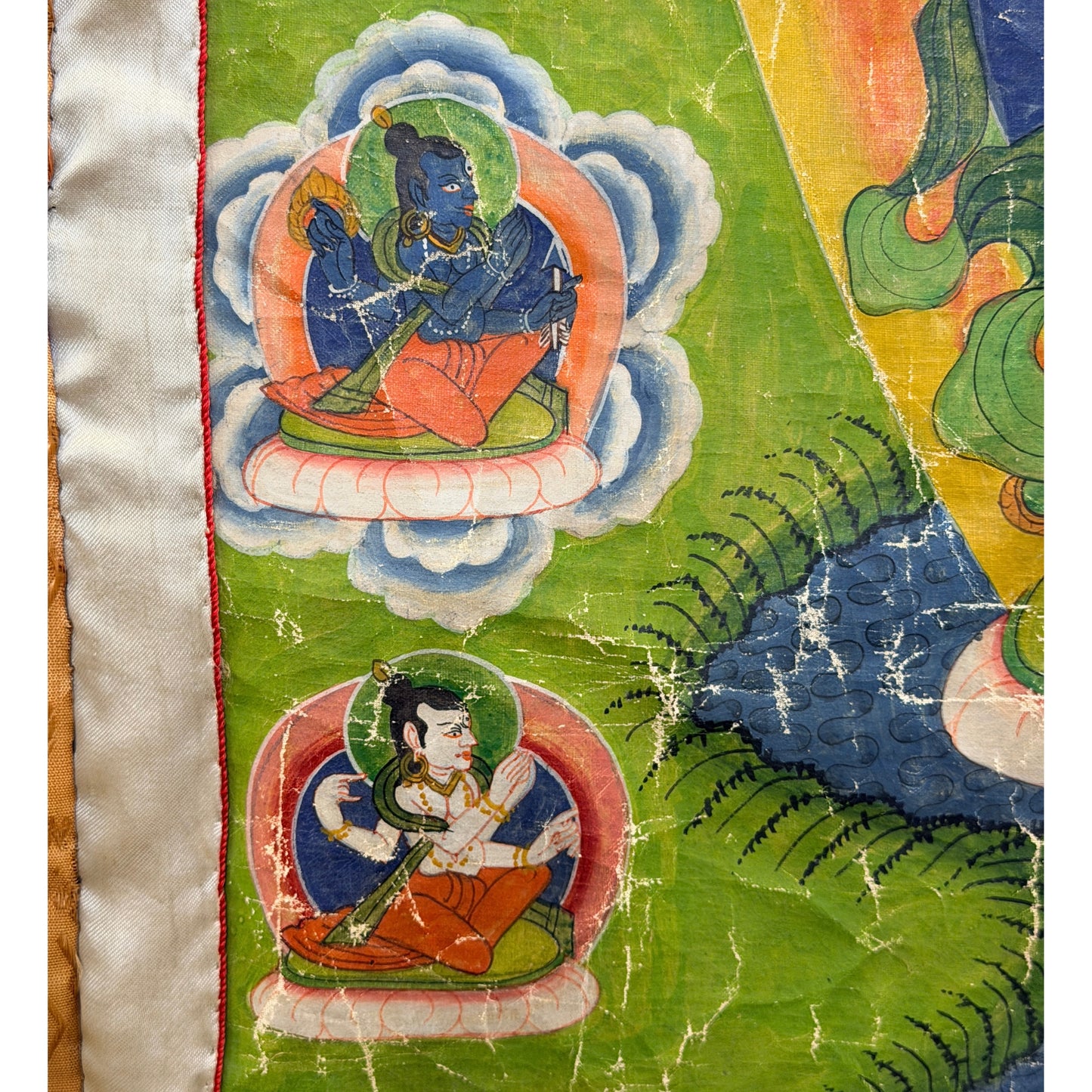 Oude Nepalese thangka met Rakta Tara en godenpantheon